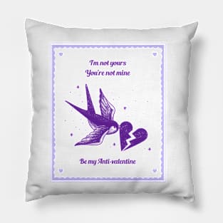 Be my Anti-Valentine Funny Valentines Day Anti Valentine Cute Bird Heart Love Pillow