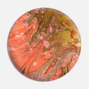 Pink Marble Watercolour With Gold Effect Pin