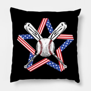 Baseball 4th of July Pillow