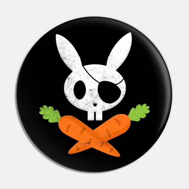 Easter Bunny Rabbit Pirate Skull and Carrot Funny Pin by danielsho90