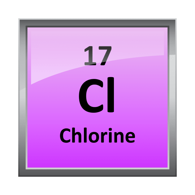 Chlorine Element Tile - Periodic Table by sciencenotes