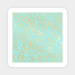 Teal and Gold Marble Magnet