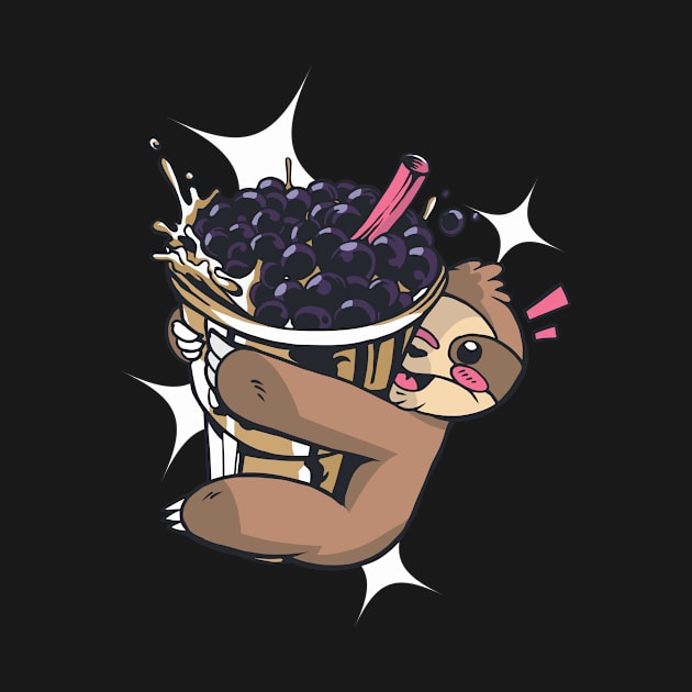 Cute Sloth for Bubble Tea Lovers by EquilibriumArt