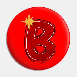 Letter B - Christmas Letter Pin