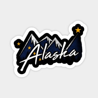 Alaska Flag Mountains State Magnet
