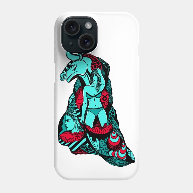 Truqred Her Taurus Phone Case by kenallouis