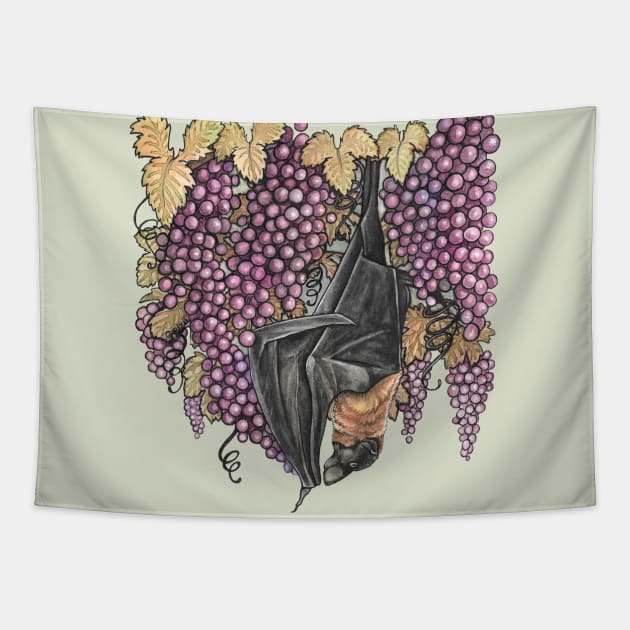 Bat with Snacks Tapestry by GnarlyBones