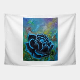 Dazzling Black Rose Tapestry