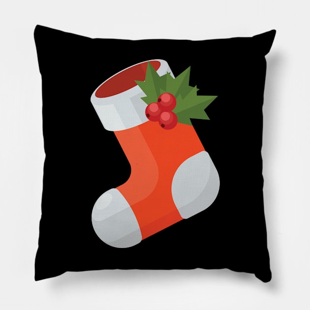 Christmas Stocking With Berries Pillow by MonkeyBusiness