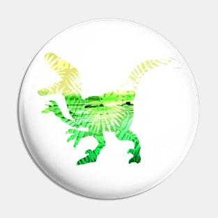 Green & Yellow Palm Dinosaur Pin