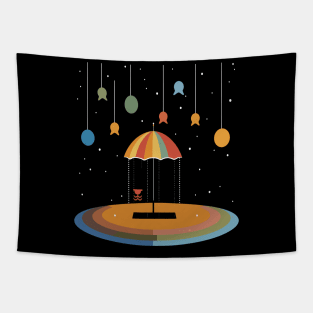 Playground Rainy Day With Umbrella Tapestry