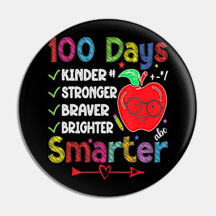 Smarter Kinder Stronger Brighter 100 Days Of School Teacher Pin