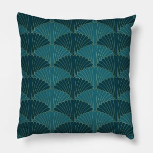 Pattern in Green and Turquoise and Gold Pillow