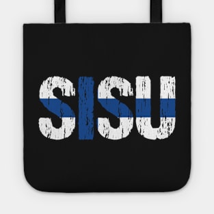 Sisu Finnish Flag Distressed Tote