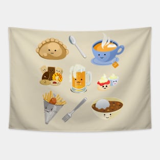 Kawaii British Food Tapestry