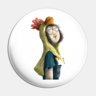 Chicken costume Pin