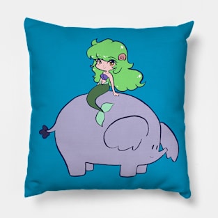 Mermaid and Elephant Pillow