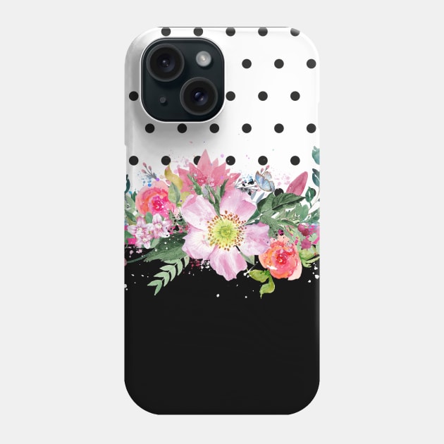 Floral Polka Dots Phone Case by deb schlier