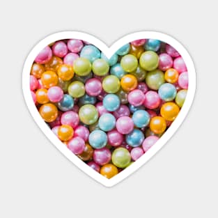 Candy Pastel Sprinkle Pearls Photograph Heart Magnet