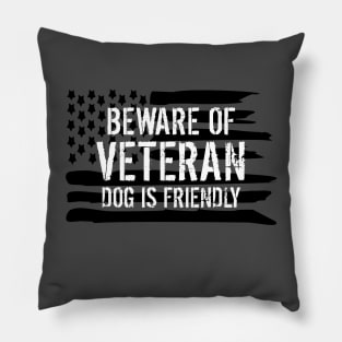 Beware of Veteran PTSD Service Dog Pillow