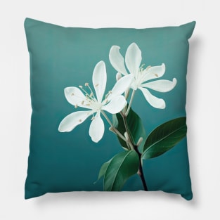 White Jasmine Blossom Art Pillow