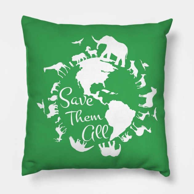 National Endangered Species Day Save Them All Hold The Earth Pillow by LEGO