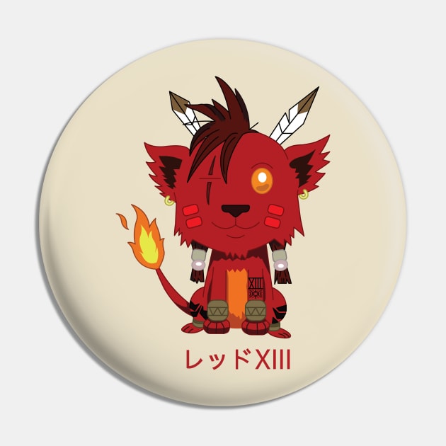 Red XIII chibi Pin by Creative Wiz