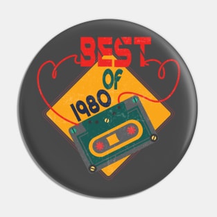 Best Of 1980 40th Birthday Gifts Cassette Vintage, Gift for 40 Year Old, Classic 1980 40th Birthday, Best of 1980 Vintage 40th Birthday, Tape Cassette Best Of 1980 Pin