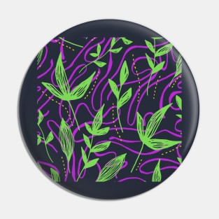 Modern Leaves Pattern Floating Foliage Pin