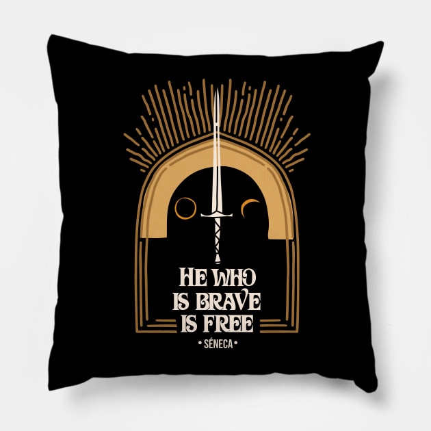 Stoicism  - Seneca - Brave Pillow by Obey Yourself Now