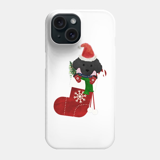 Cute Black Lab Puppy Christmas Stocking Phone Case by emrdesigns