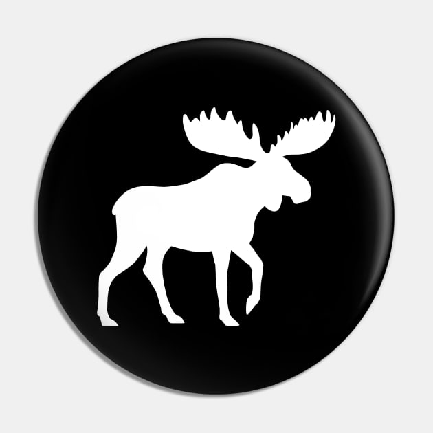 White Moose Silhouette Pin by Coffee Squirrel