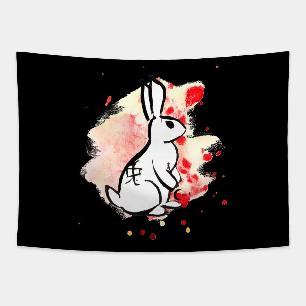 The Rabbit Chinese Zodiac Tapestry by Dbaudrillier