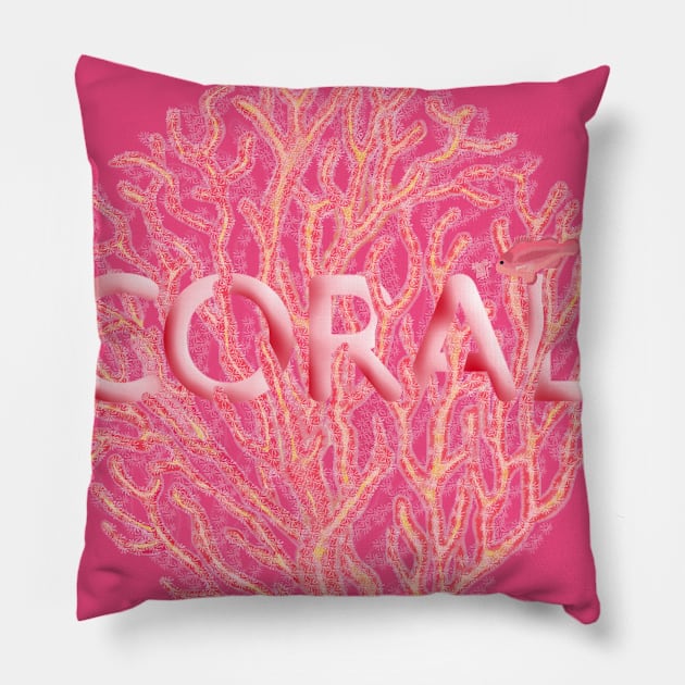 living coral Pillow by justduick