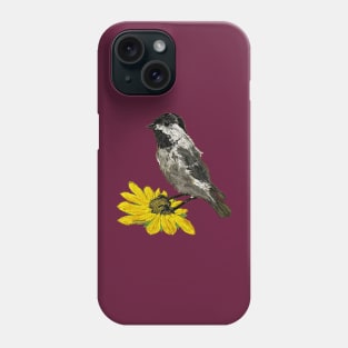 Summertime Chickadee On A Sunflower Phone Case