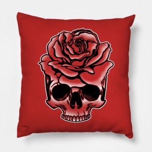 SKULL ROSE SKELETON Pillow