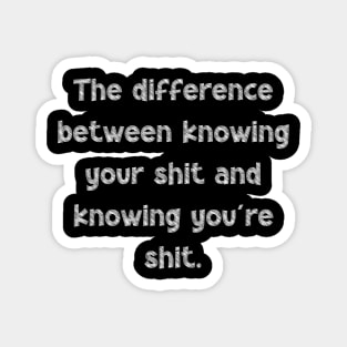 The difference between knowing your shit and knowing you're shit, National Grammar Day, Teacher Gift, Child Gift, Grammar Police, Grammar Magnet