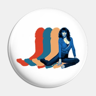 Kate Bush Shadow Rainbow Retro Light Blue Pin