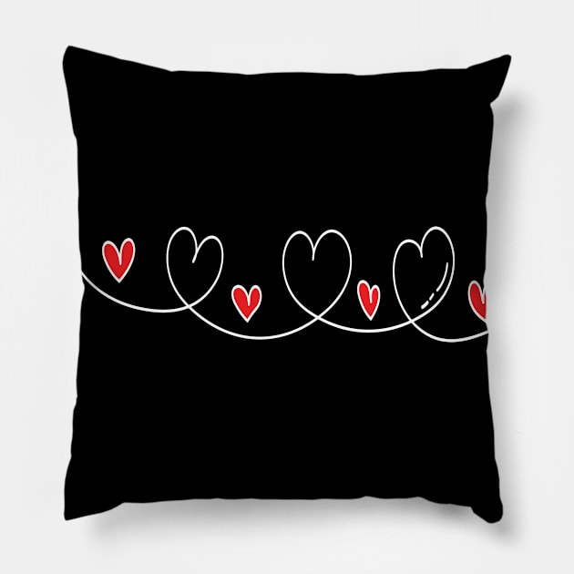 Valentines Day Hearts Funny Boys Girls Kids Gift Pillow by POP-Tee