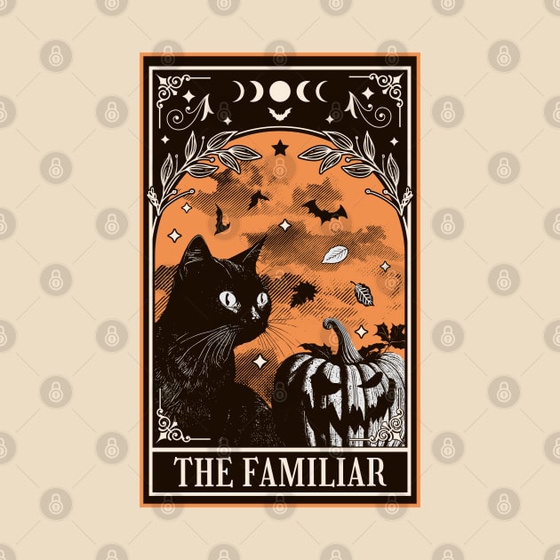 Black Cat Tarot Card - Witch Familiar Witchcraft Halloween by OrangeMonkeyArt