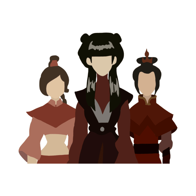 Mai, Ty Lee, and Azula by uneecornn