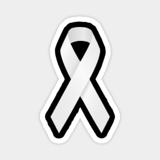 White ribbon anti domestic violence / lung cancer Magnet