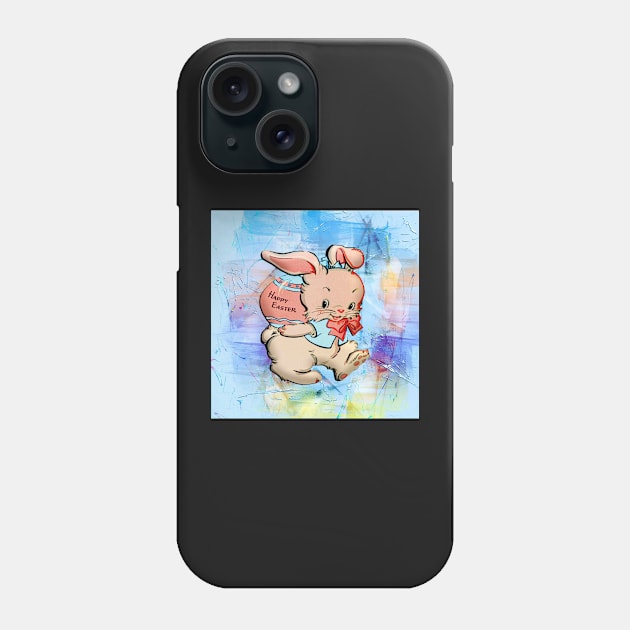 Happy Easter Cute Spring Eggs Easter Bunny Phone Case by tamdevo1