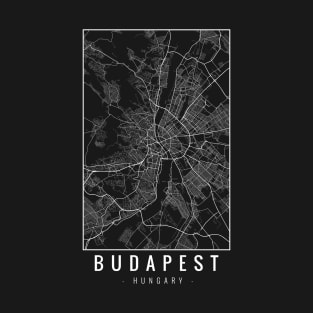 Budapest Hungary Minimalist Map T-Shirt