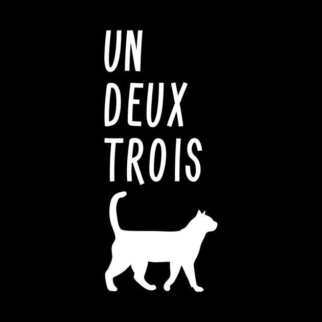 Un Deux Trois Cat Shirt Funny French Teacher Gift by Kamarn Latin