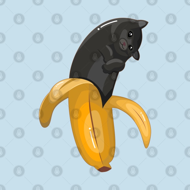 Cute Banana Black Cat by Acho Underpeak