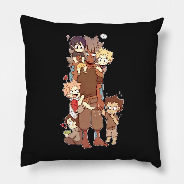 Acnologia + little Dragon Slayers Pillow by Dragnoodles