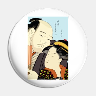 Ukiyo-e Two Lovers Pin