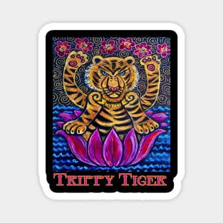 Trippy Hippie Tiger Magnet