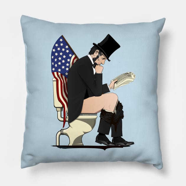 Abraham Lincoln on the Toilet Pillow by InTheWashroom